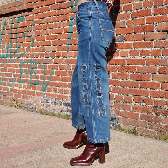 Vintage 90s Phat Farm High Waisted Wide Leg Jeans - Picture 3 of 8